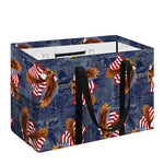 Denim American Eagle Pattern Print Utility Tote Bag