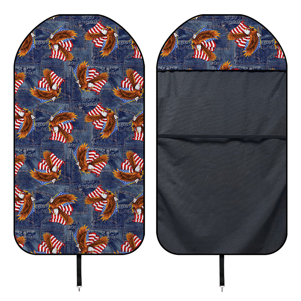 Denim American Eagle Pattern Print Waterproof Car Seat Cover