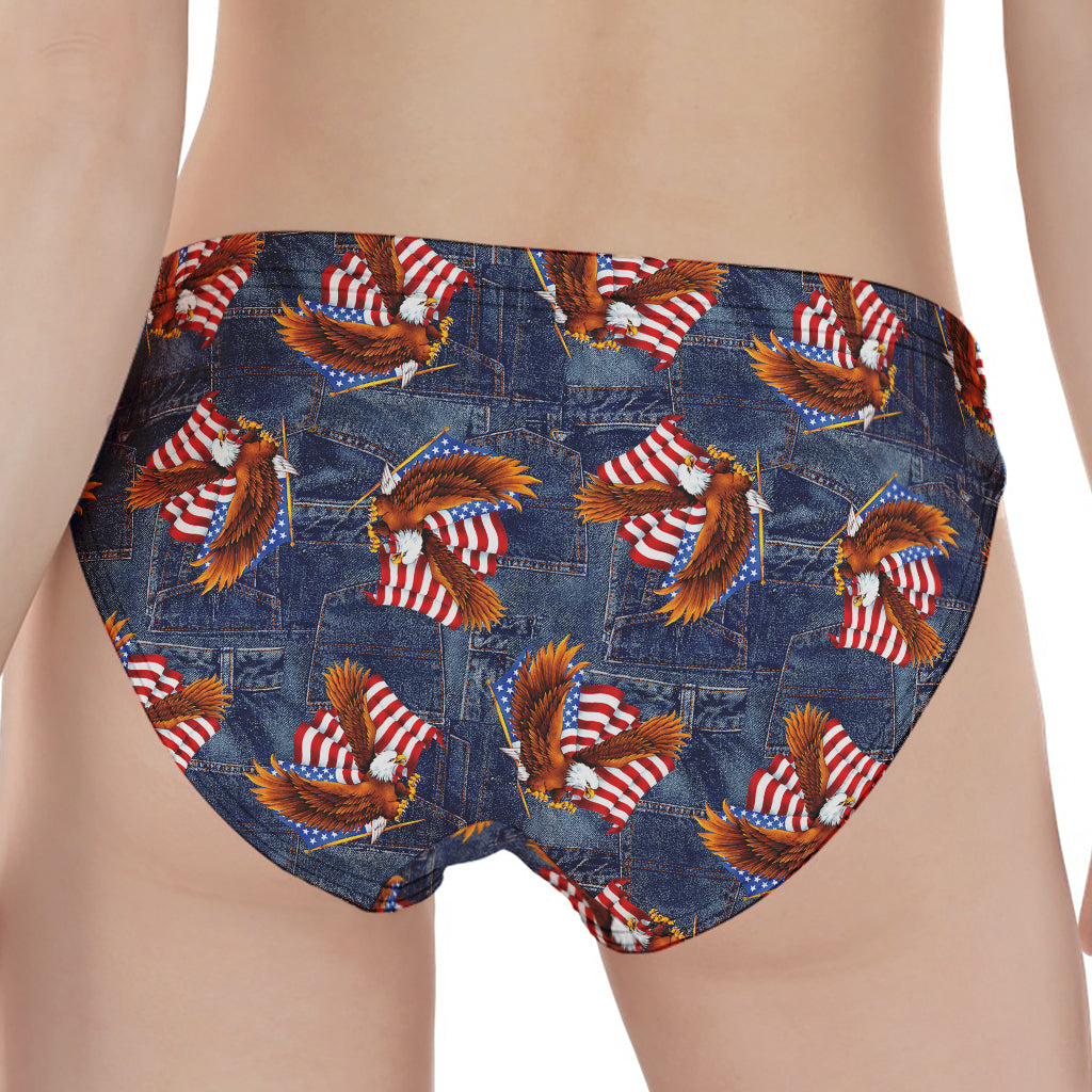 Denim American Eagle Pattern Print Women's Panties