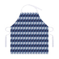 Denim Houndstooth Pattern Print Adjustable Apron
