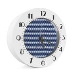 Denim Houndstooth Pattern Print Alarm Clock