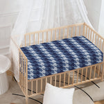 Denim Houndstooth Pattern Print Baby Crib Sheet
