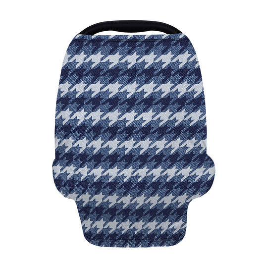 Denim Houndstooth Pattern Print Baby Seat Cover