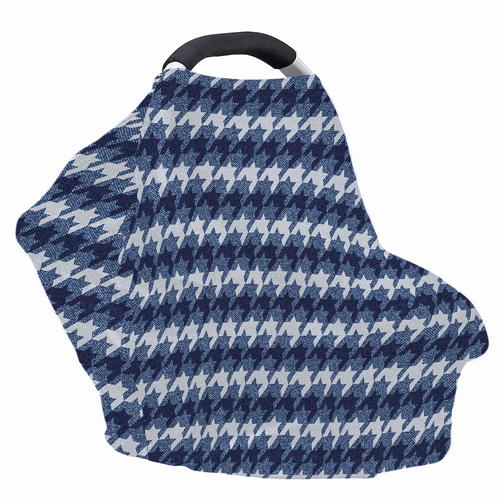 Denim Houndstooth Pattern Print Baby Seat Cover