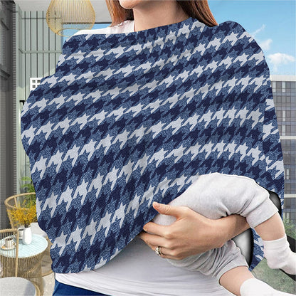Denim Houndstooth Pattern Print Baby Seat Cover