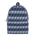 Denim Houndstooth Pattern Print School Backpack