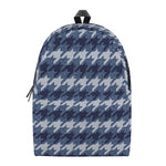 Denim Houndstooth Pattern Print Backpack