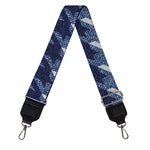 Denim Houndstooth Pattern Print Bag Strap