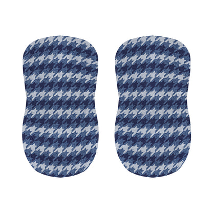 Denim Houndstooth Pattern Print Bar Stool Covers
