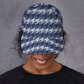 Denim Houndstooth Pattern Print Baseball Cap