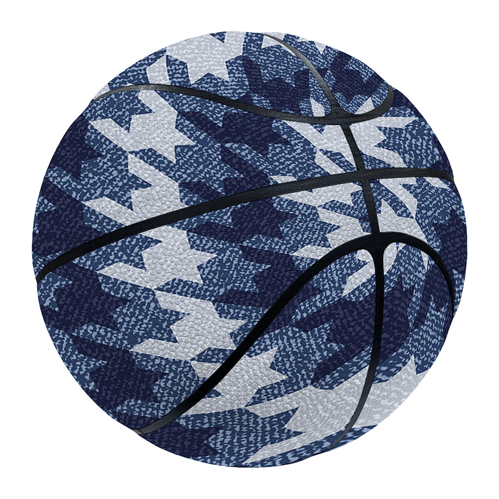 Denim Houndstooth Pattern Print Basketball