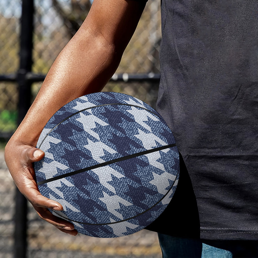 Denim Houndstooth Pattern Print Basketball