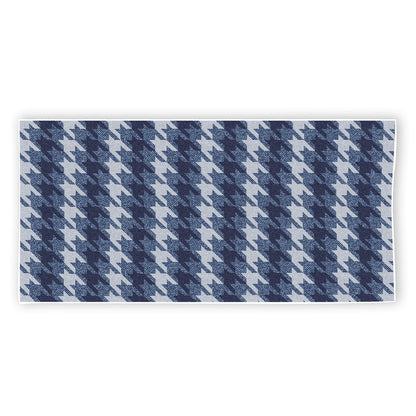 Denim Houndstooth Pattern Print Beach Towel