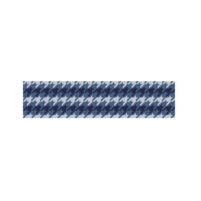 Denim Houndstooth Pattern Print Bed Runner
