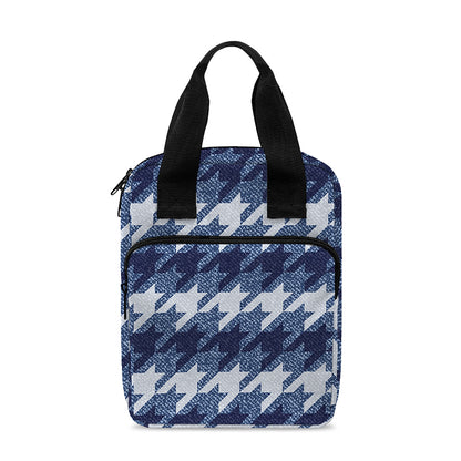 Denim Houndstooth Pattern Print Bible Tote Bag