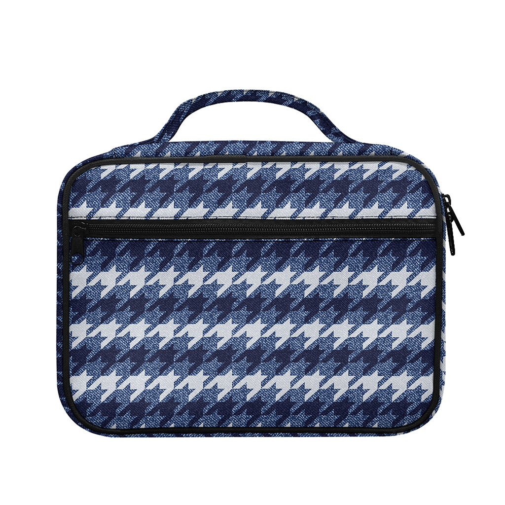 Denim Houndstooth Pattern Print Briefcase Bible Bag