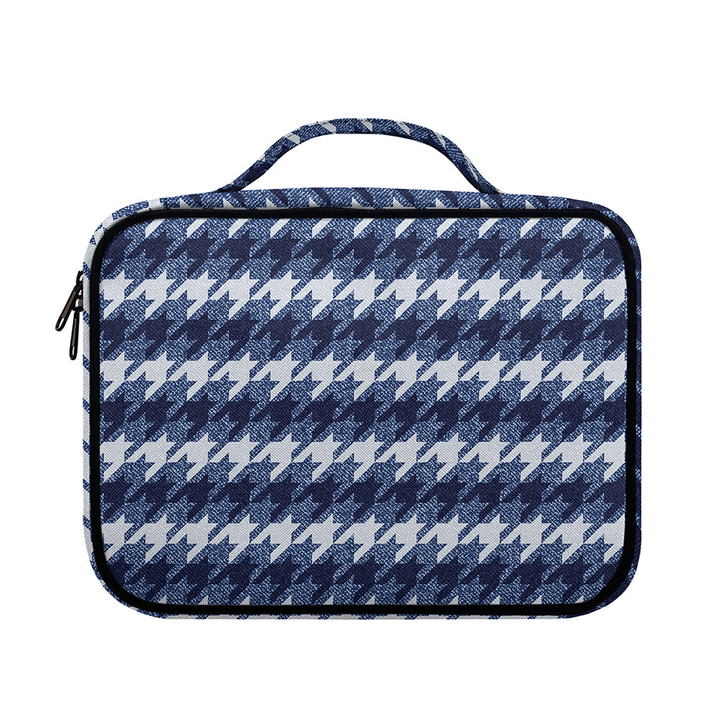 Denim Houndstooth Pattern Print Briefcase Bible Bag