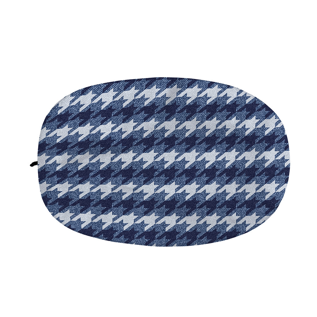 Denim Houndstooth Pattern Print Car Side Mirror Covers
