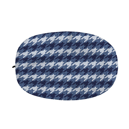 Denim Houndstooth Pattern Print Car Side Mirror Covers