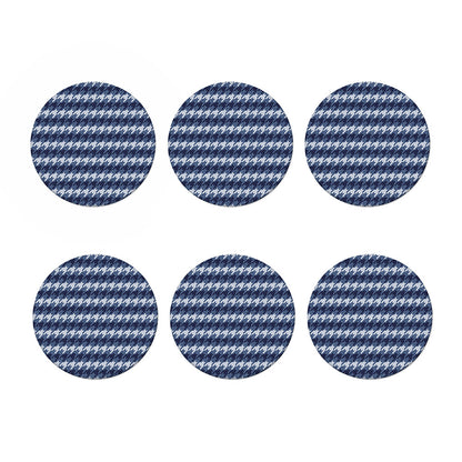 Denim Houndstooth Pattern Print Coaster Set