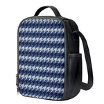 Denim Houndstooth Pattern Print Crossbody Lunch Bag