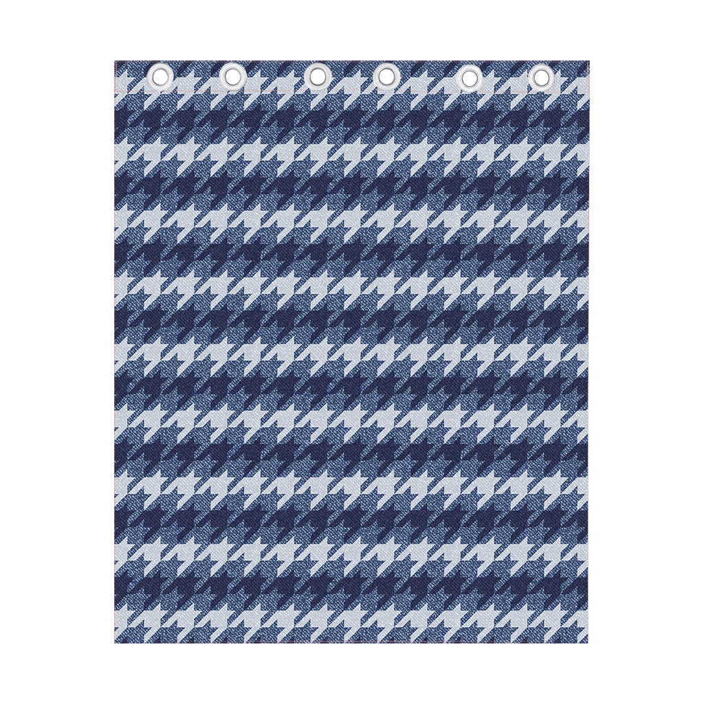 Denim Houndstooth Pattern Print Curtain