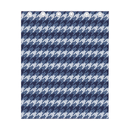 Denim Houndstooth Pattern Print Curtain