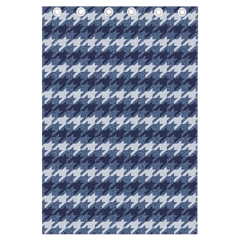 Denim Houndstooth Pattern Print Curtain