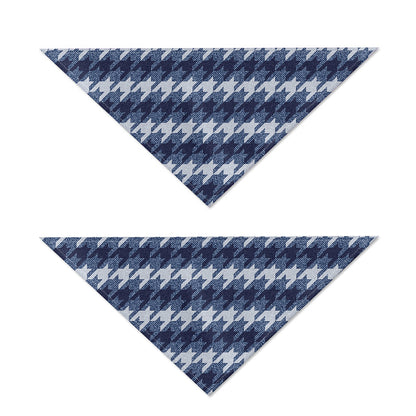 Denim Houndstooth Pattern Print Dog Bandana