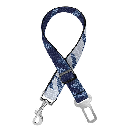 Denim Houndstooth Pattern Print Dog Seat Belt