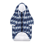 Denim Houndstooth Pattern Print Dog Zip Up Hoodie