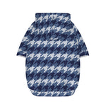 Denim Houndstooth Pattern Print Dog Zip Up Hoodie