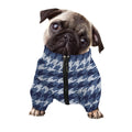 Denim Houndstooth Pattern Print Dog Zip Up Jacket