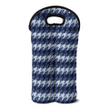 Denim Houndstooth Pattern Print Double Neoprene Wine Tote