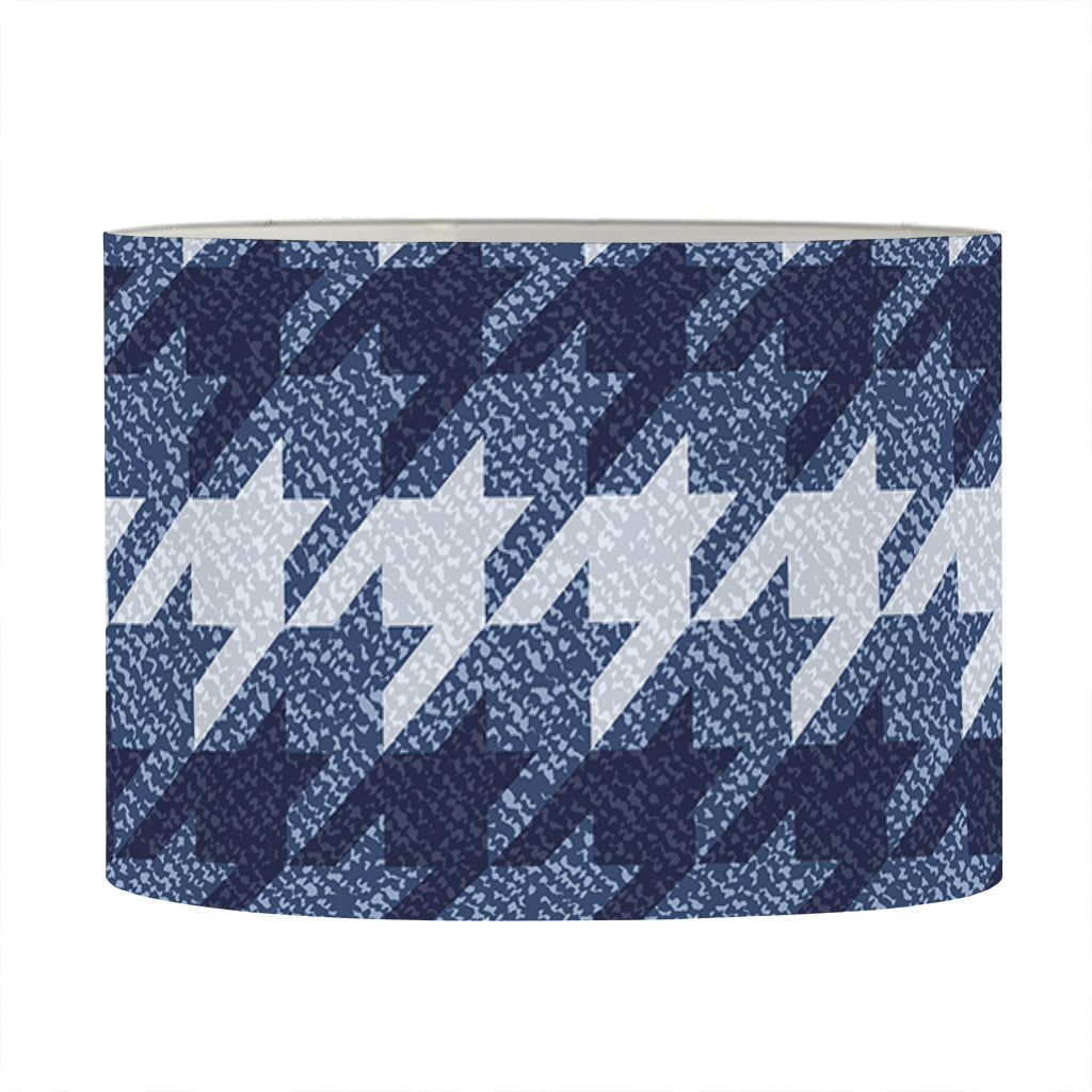 Denim Houndstooth Pattern Print Drum Lamp Shade