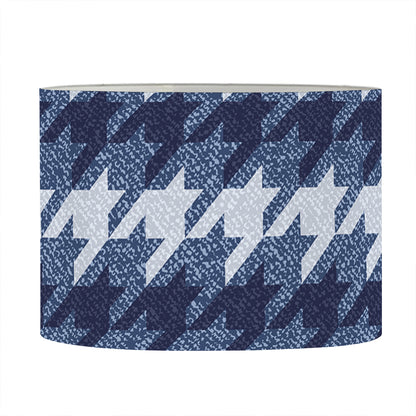 Denim Houndstooth Pattern Print Drum Lamp Shade