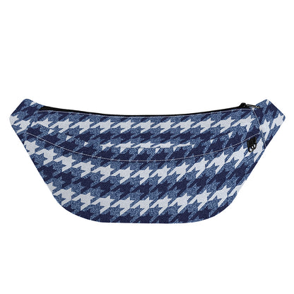 Denim Houndstooth Pattern Print Fanny Pack
