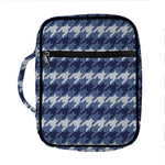 Denim Houndstooth Pattern Print Front Pocket Bible Bag