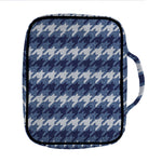Denim Houndstooth Pattern Print Front Pocket Bible Bag