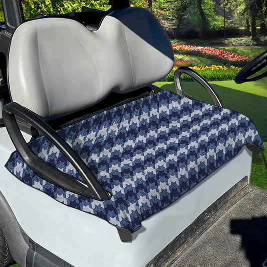Denim Houndstooth Pattern Print Golf Cart Seat Cover