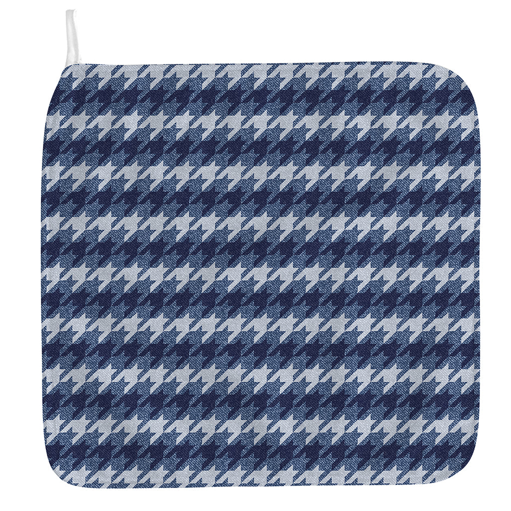 Denim Houndstooth Pattern Print Hand Towel