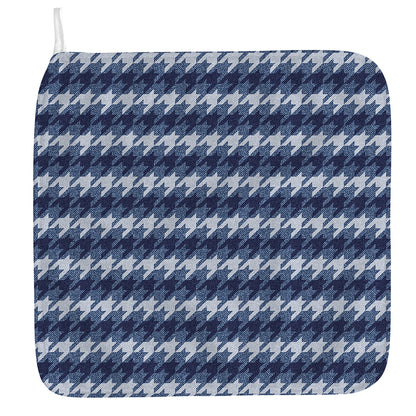 Denim Houndstooth Pattern Print Hand Towel