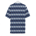 Denim Houndstooth Pattern Print Hawaiian Shirt