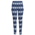 Denim Houndstooth Pattern Print High-Waisted Pocket Leggings