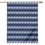 Denim Houndstooth Pattern Print House Flag