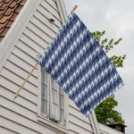 Denim Houndstooth Pattern Print House Flag