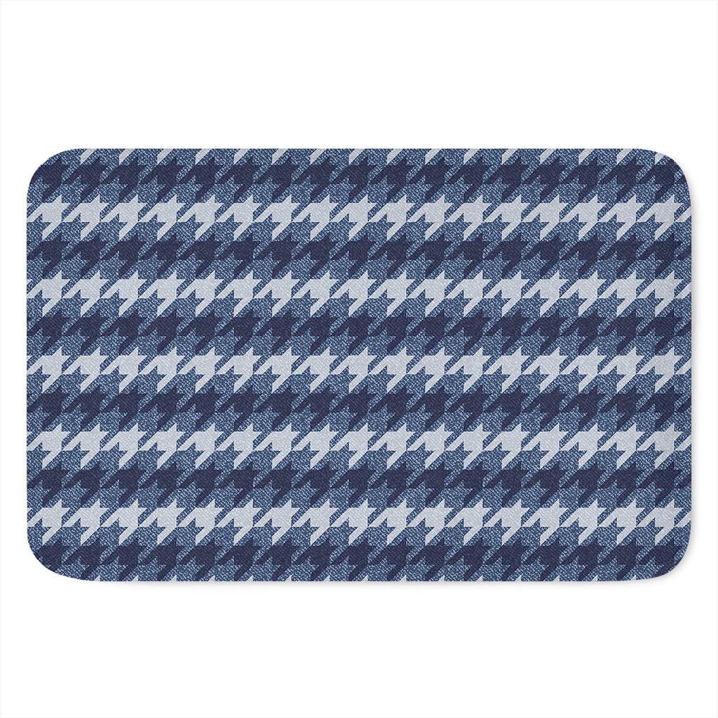 Denim Houndstooth Pattern Print Indoor Door Mat