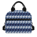 Denim Houndstooth Pattern Print Insulated Lunch Bag