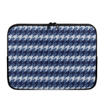 Denim Houndstooth Pattern Print Laptop Sleeve