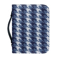 Denim Houndstooth Pattern Print Leather Bible Cover
